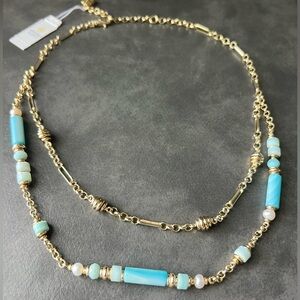 Kendra Scott Rachel Multi Strand Beaded Necklace, Blue Mix, NWT